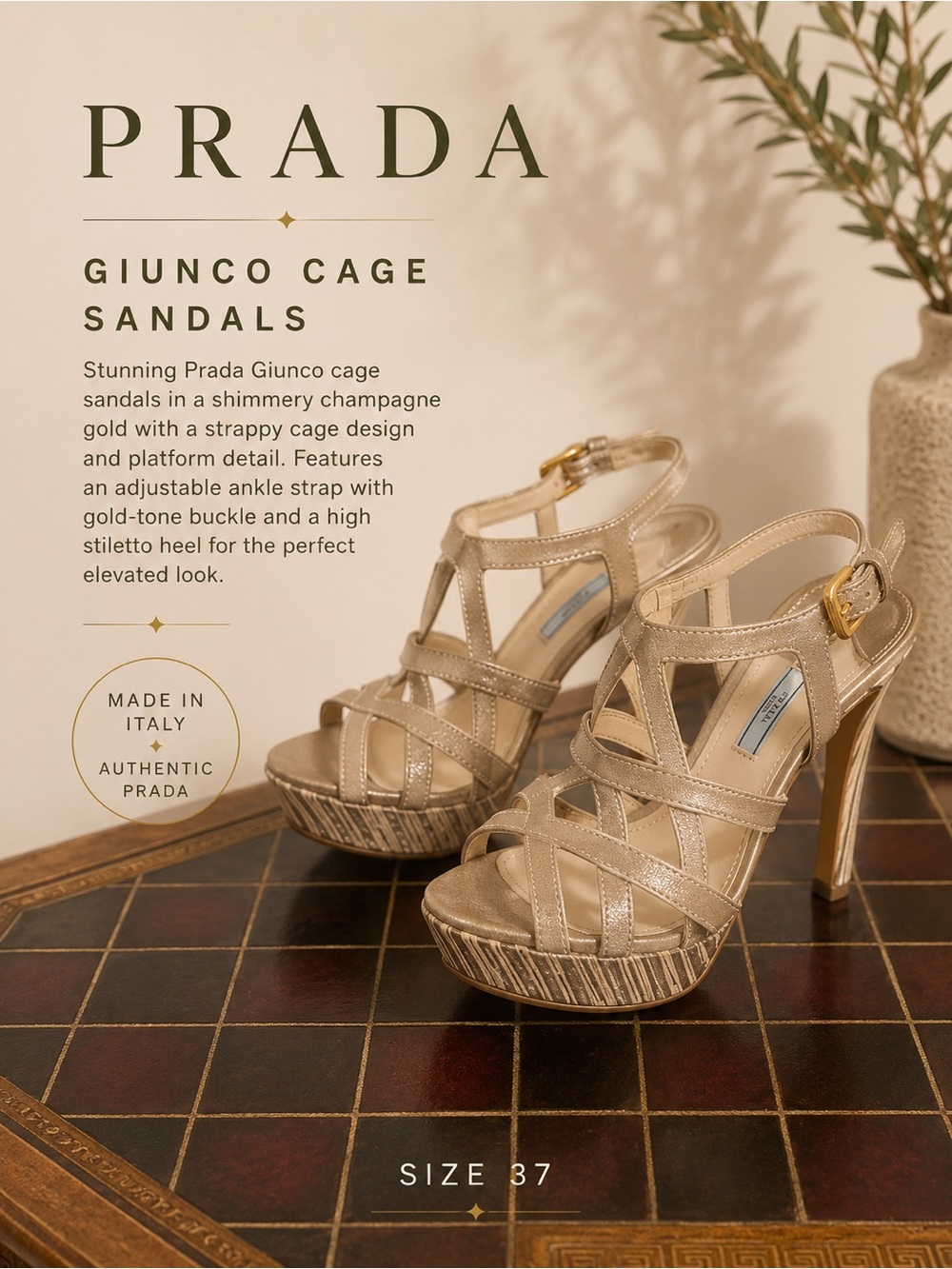 Prada Giunco Cage Sandals